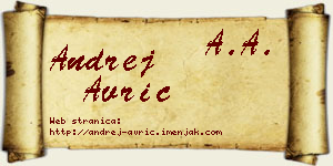 Andrej Avrić vizit kartica